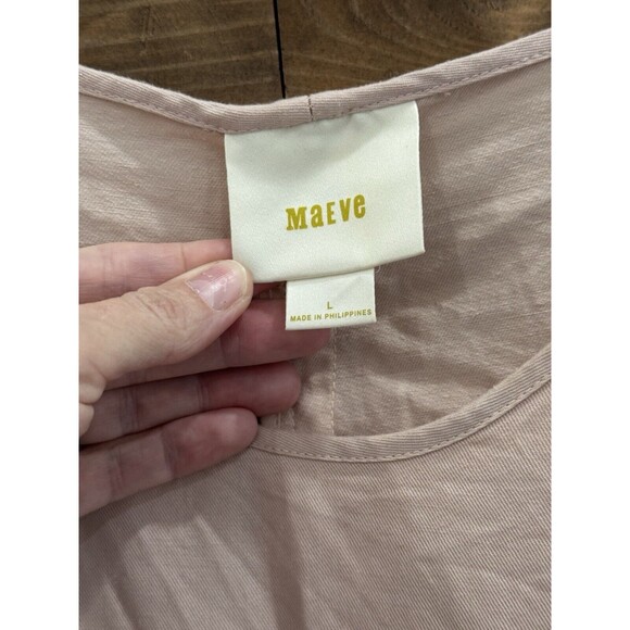 ANTHROPOLOGIE Maeve Camilla Blush Pink Drop Waist Dress High Low Hem Sz L - Picture 5 of 6